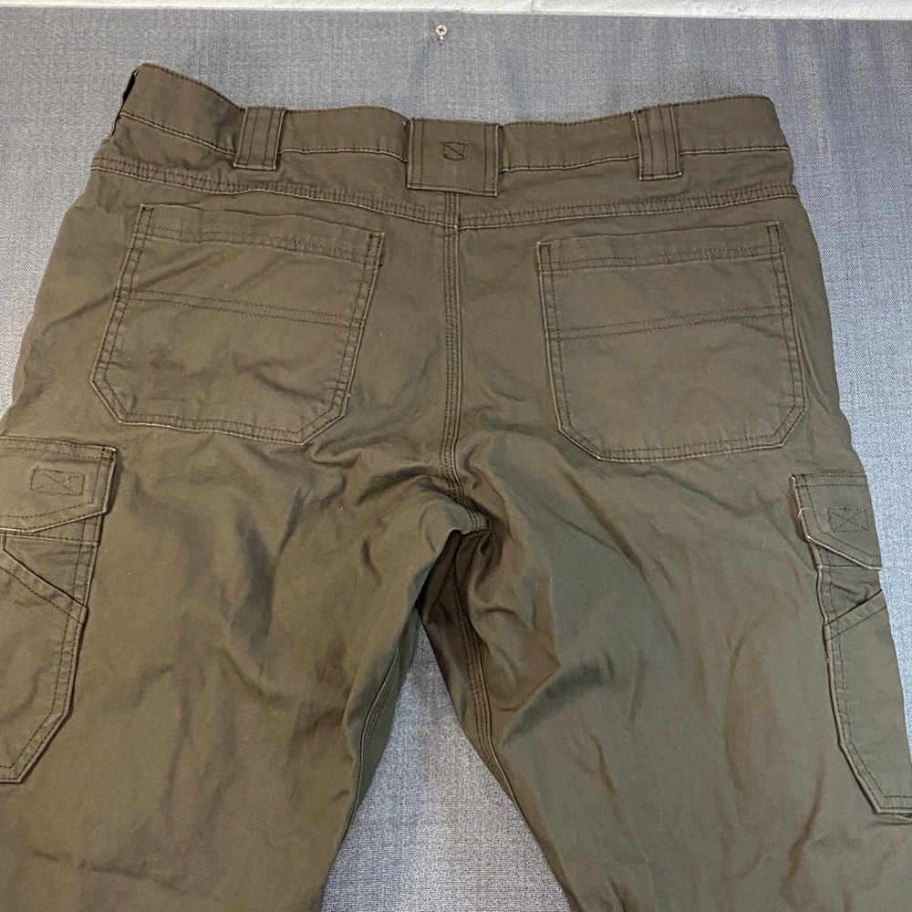 Noble Outfitters Mens Cargo Pants 38x32 Olive Brown Canvas Stretch Tactical Work - Picture 9 of 11